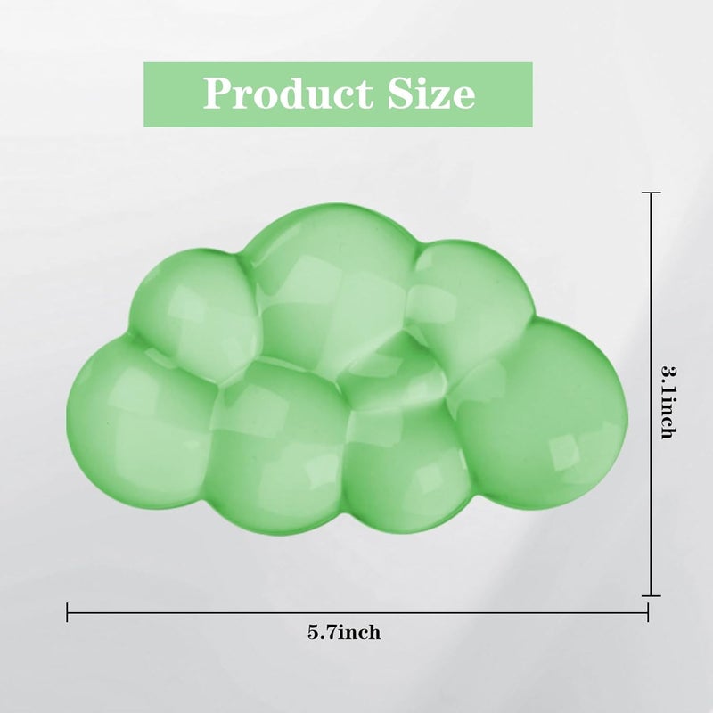 KEPUTAIER Gel Cloud Mouse Wrist Rest, Cute Wrist Support and Arm Support for Mouse Rest Typing Pain Relief，Suitable for Office/Computer/Laptop/Gaming (Transparent Green) - Image 5